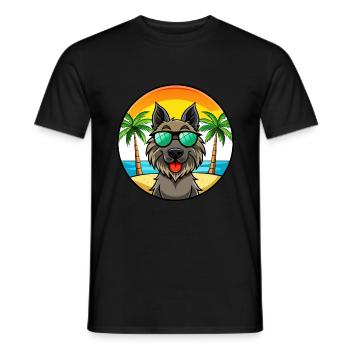 Belgische Groenendael Hunderasse Cartoon Sonnenbrille - Männer T-Shirt - Schwarz - Vorne - AI Model Male 178 light (178cm)