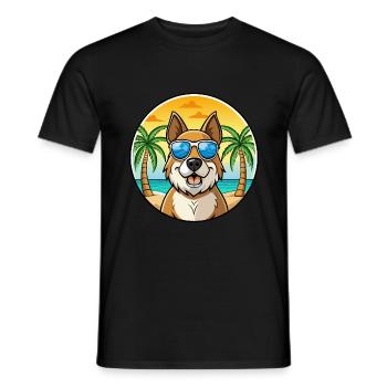 Bucovine Berger Race Dessin Animé Lunettes De Soleil Plage - T-shirt homme - noir - Devant - AI Model Male 178 light (178cm)