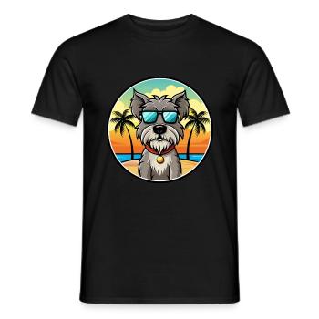 Bouvier Des Flandres Hunderasse Cartoon Sonnenbrille - Männer T-Shirt - Schwarz - Vorne - AI Model Male 178 light (178cm)