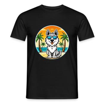 Carpathian Shepherd Dog Breed Cartoon Sunglasses - Men's T-Shirt - black - Front - AI Model Male 178 light (178cm)
