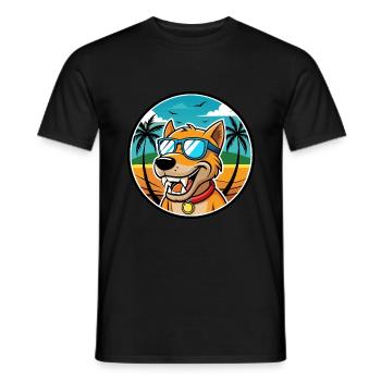 Bruno Jura Hound Hunderasse Cartoon Sonnenbrille Strand - Männer T-Shirt - Schwarz - Vorne - AI Model Male 178 light (178cm)