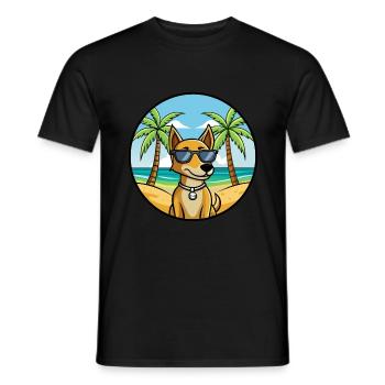 Cretan Hound Dog Breed Cartoon Sunglasses Beach - Men's T-Shirt - black - Front - AI Model Male 178 light (178cm)