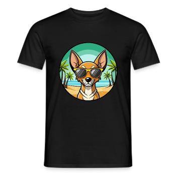 Cirneco Dell Etna Hunderasse Cartoon Sonnenbrille Strand - Männer T-Shirt - Schwarz - Vorne - AI Model Male 178 light (178cm)