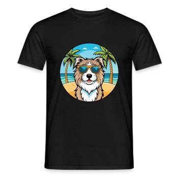 Catalan Sheepdog Breed Cartoon Sunglasses Beach - Men's T-Shirt - black - Front - AI Model Male 178 light (178cm)
