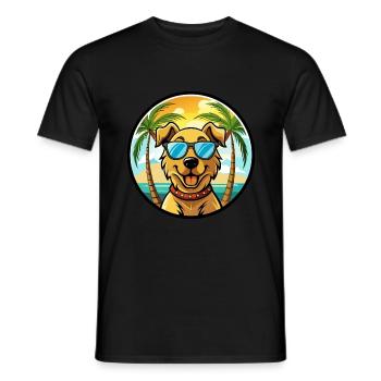 Chesapeake Bay Retriever Dog Breed Cartoon Beach - Men's T-Shirt - black - Front - AI Model Male 178 light (178cm)