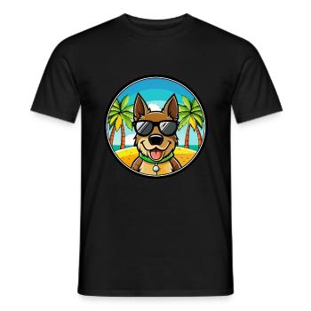 Deutsche Bracke Hunderasse Cartoon Sonnenbrille Strand - Männer T-Shirt - Schwarz - Vorne - AI Model Male 178 light (178cm)