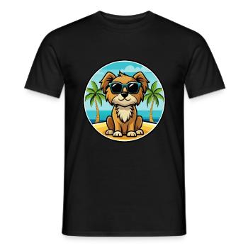 Englische Spielzeug Spaniel Hund Rasse Cartoon Sonnenbrille - Männer T-Shirt - Schwarz - Vorne - AI Model Male 178 light (178cm)