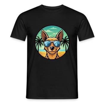 Englische Spielzeug Terrier Hund Rasse Cartoon Sonnenbrille - Männer T-Shirt - Schwarz - Vorne - AI Model Male 178 light (178cm)