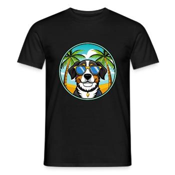 Entlebucher Mountain Dog Breed Cartoon Sunglasses - Men's T-Shirt - black - Front - AI Model Male 178 light (178cm)