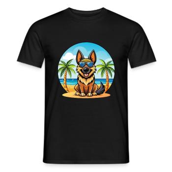 Deutsche Schafpudel Hunderasse Cartoon Sonnenbrille - Männer T-Shirt - Schwarz - Vorne - AI Model Male 178 light (178cm)