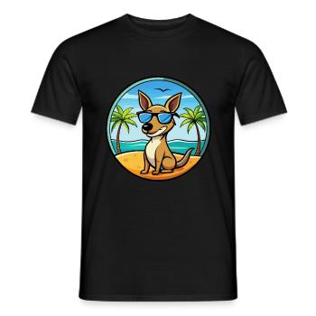 Kangaroo Dog Breed Cartoon Sunglasses Beach - Men's T-Shirt - black - Front - AI Model Male 178 light (178cm)