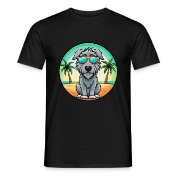 Irischer Wolfshund Hunderasse Cartoon Sonnenbrille Strand - Männer T-Shirt - Schwarz - Vorne - AI Model Male 178 light (178cm)