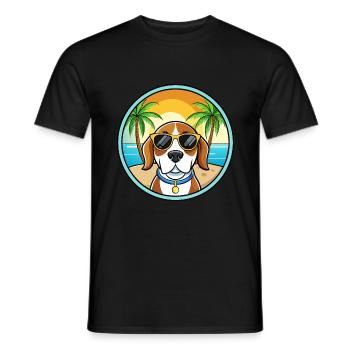 Kerry Beagle Chien Race Dessin Animé Lunettes de Soleil Plage - T-shirt homme - noir - Devant - AI Model Male 178 light (178cm)