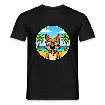Chien de chasse letton race dessin animé lunettes de soleil plage - T-shirt homme - noir - Devant - AI Model Male 178 light (178cm)