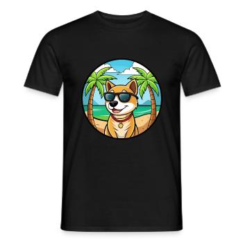 Laufhund Hunderasse Cartoon Sonnenbrille Strand - Männer T-Shirt - Schwarz - Vorne - AI Model Male 178 light (178cm)