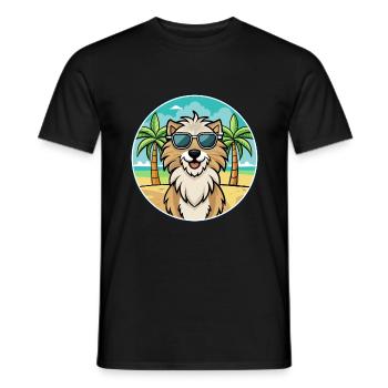 Kuchi Afghan Shepard Dog Breed Cartoon Sunglasses - Men's T-Shirt - black - Front - AI Model Male 178 light (178cm)