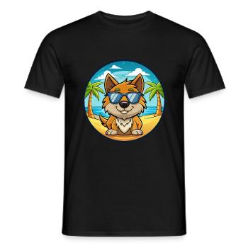 Kanni Chien Race Dessin Animé Lunettes De Soleil Plage - T-shirt homme - noir - Devant - AI Model Male 178 light (178cm)