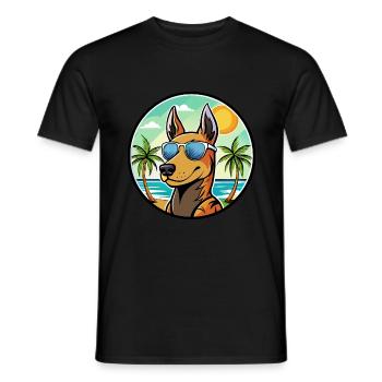 Manchester Terrier Hunderasse Cartoon Sonnenbrille - Männer T-Shirt - Schwarz - Vorne - AI Model Male 178 light (178cm)