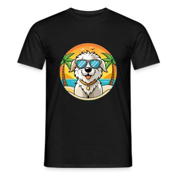 Maremma Sheepdog Breed Cartoon Sunglasses Beach - Men's T-Shirt - black - Front - AI Model Male 178 light (178cm)