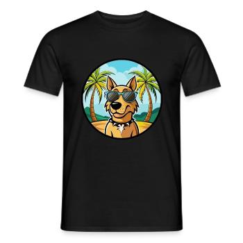 Jamthund Dog Breed Cartoon Sunglasses Beach - Men's T-Shirt - black - Front - AI Model Male 178 light (178cm)