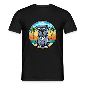 Neapolitanische Dogge Hunderasse Cartoon Sonnenbrille - Männer T-Shirt - Schwarz - Vorne - AI Model Male 178 light (178cm)