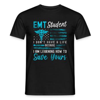 Etudiant Professeur d’informatique à l’université - T-shirt homme - noir - Devant - AI Model Male 178 light (178cm)