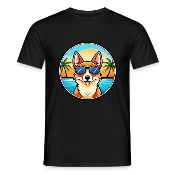 Norwegische Lundehund Hunderasse Cartoon Sonnenbrille - Männer T-Shirt - Schwarz - Vorne - AI Model Male 178 light (178cm)