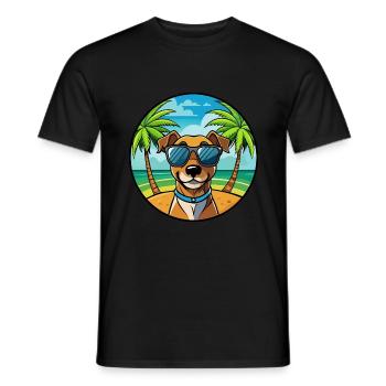 Patterdale Terrier Hunderasse Cartoon Sonnenbrille - Männer T-Shirt - Schwarz - Vorne - AI Model Male 178 light (178cm)