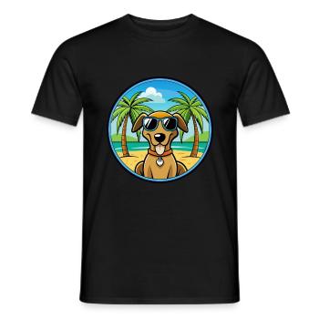 Polonais Chien Chien Race Dessin Animé Lunettes De Soleil Plage - T-shirt homme - noir - Devant - AI Model Male 178 light (178cm)