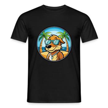 Poitevin Hound Dog Breed Cartoon Sunglasses Beach - Men's T-Shirt - black - Front - AI Model Male 178 light (178cm)