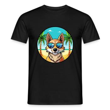 Slovensky Kopov Hunderasse Cartoon Sonnenbrille Strand - Männer T-Shirt - Schwarz - Vorne - AI Model Male 178 light (178cm)