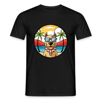 Norwegischer Windhund Rasse Cartoon Sonnenbrille Strand - Männer T-Shirt - Schwarz - Vorne - AI Model Male 178 light (178cm)