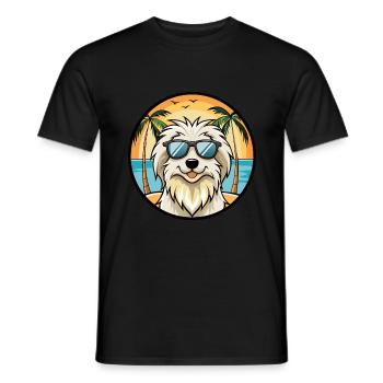 Berger des Pyrénées Race Dessin animé Lunettes de soleil Plage - T-shirt homme - noir - Devant - AI Model Male 178 light (178cm)
