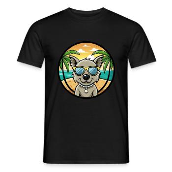 Pumi Hunderasse Cartoon Sonnenbrille Strand - Männer T-Shirt - Schwarz - Vorne - AI Model Male 178 light (178cm)