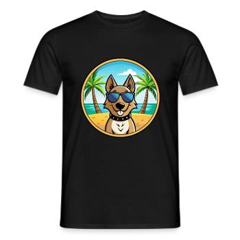 Swiss Laufhund Chien Race Dessin Animé Lunettes de Soleil Plage - T-shirt homme - noir - Devant - AI Model Male 178 light (178cm)