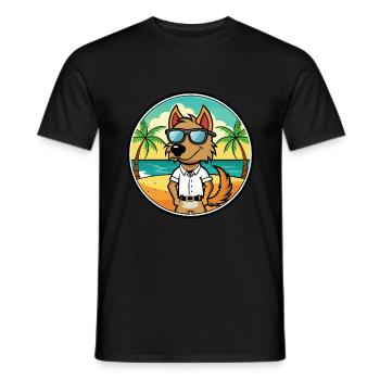 Polonais Chien De Chasse Race Dessin Animé Lunettes De Soleil Plage - T-shirt homme - noir - Devant - AI Model Male 178 light (178cm)