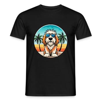 Petit Basset Griffon Vendéen Race De Chien Dessin Animé - T-shirt homme - noir - Devant - AI Model Male 178 light (178cm)
