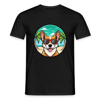 Portugiesische Podengo Hunderasse Cartoon Sonnenbrille - Männer T-Shirt - Schwarz - Vorne - AI Model Male 178 light (178cm)