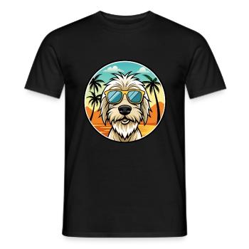 Spinone Italiano Dog Breed Cartoon Sunglass Beach - Men's T-Shirt - black - Front - AI Model Male 178 light (178cm)
