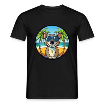 Ratonero Murciano Race Chien Dessin Animé Lunettes De Soleil Plage - T-shirt homme - noir - Devant - AI Model Male 178 light (178cm)