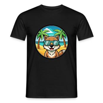 Taigan Dog Breed Cartoon Sunglasses Beach - Men's T-Shirt - black - Front - AI Model Male 178 light (178cm)