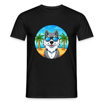 Lunettes de soleil Seppala Siberian Sleddog Breed Cartoon - T-shirt homme - noir - Devant - AI Model Male 178 light (178cm)