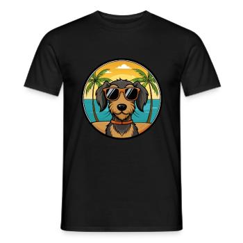 Drahthaardackel Hunderasse Cartoon Sonnenbrille - Männer T-Shirt - Schwarz - Vorne - AI Model Male 178 light (178cm)