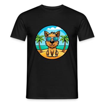 Tenterfield Terrier Hunderasse Cartoon Sonnenbrille - Männer T-Shirt - Schwarz - Vorne - AI Model Male 178 light (178cm)