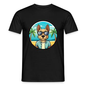 Thai Ridgeback Hund Rasse Cartoon Sonnenbrille Strand - Männer T-Shirt - Schwarz - Vorne - AI Model Male 178 light (178cm)