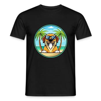 Spanish Mastiff Dog Breed Cartoon Sunglasses Beach - Men's T-Shirt - black - Front - AI Model Male 178 light (178cm)