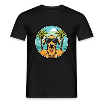 Sloughi Hunderasse Cartoon Sonnenbrille Strand - Männer T-Shirt - Schwarz - Vorne - AI Model Male 178 light (178cm)