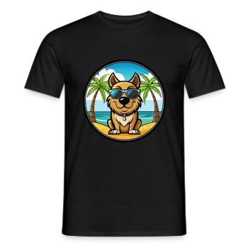 Tosa Hunderasse Cartoon Sonnenbrille Strand - Männer T-Shirt - Schwarz - Vorne - AI Model Male 178 light (178cm)