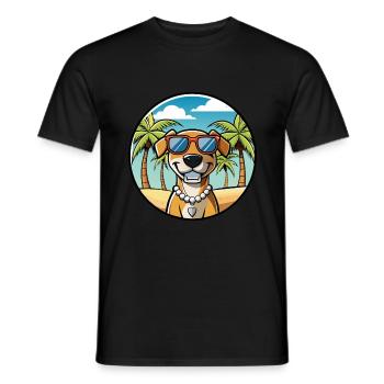Chien du Sud Race Dessin Animé Lunettes De Soleil Plage - T-shirt homme - noir - Devant - AI Model Male 178 light (178cm)