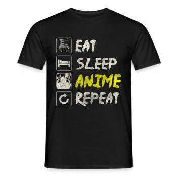 Manga Asia Senpai Sweet - Men's T-Shirt - black - Front - AI Model Male 178 light (178cm)